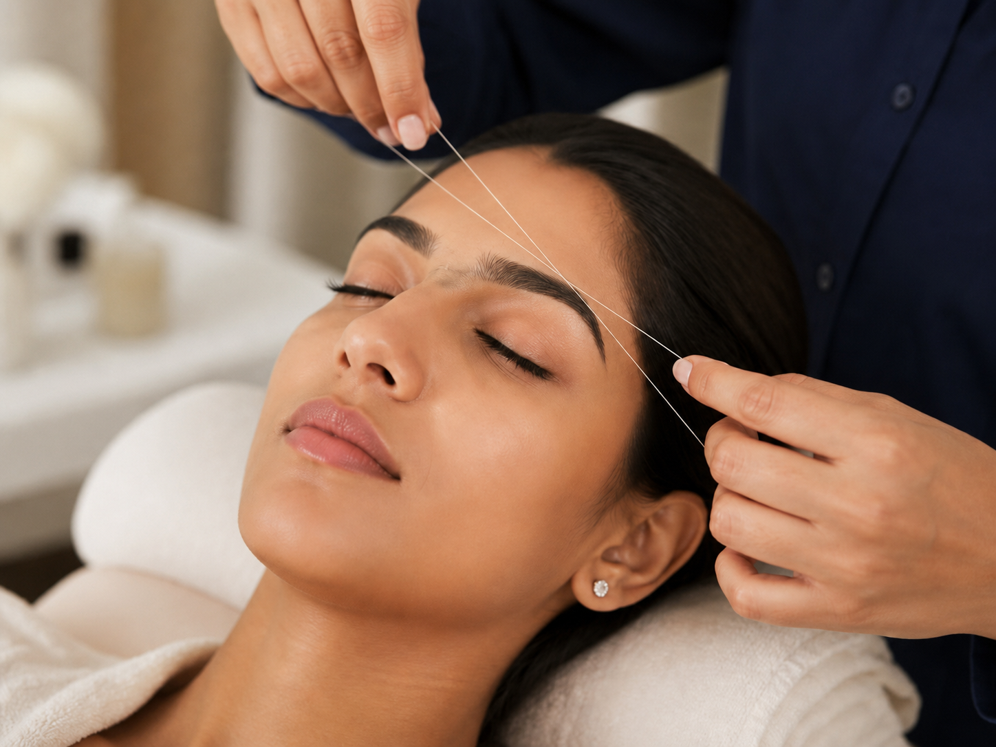 Eyebrow threading and waxing service