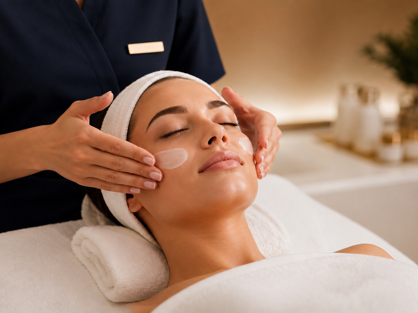 Luxury facial treatment at Scissors & Comb