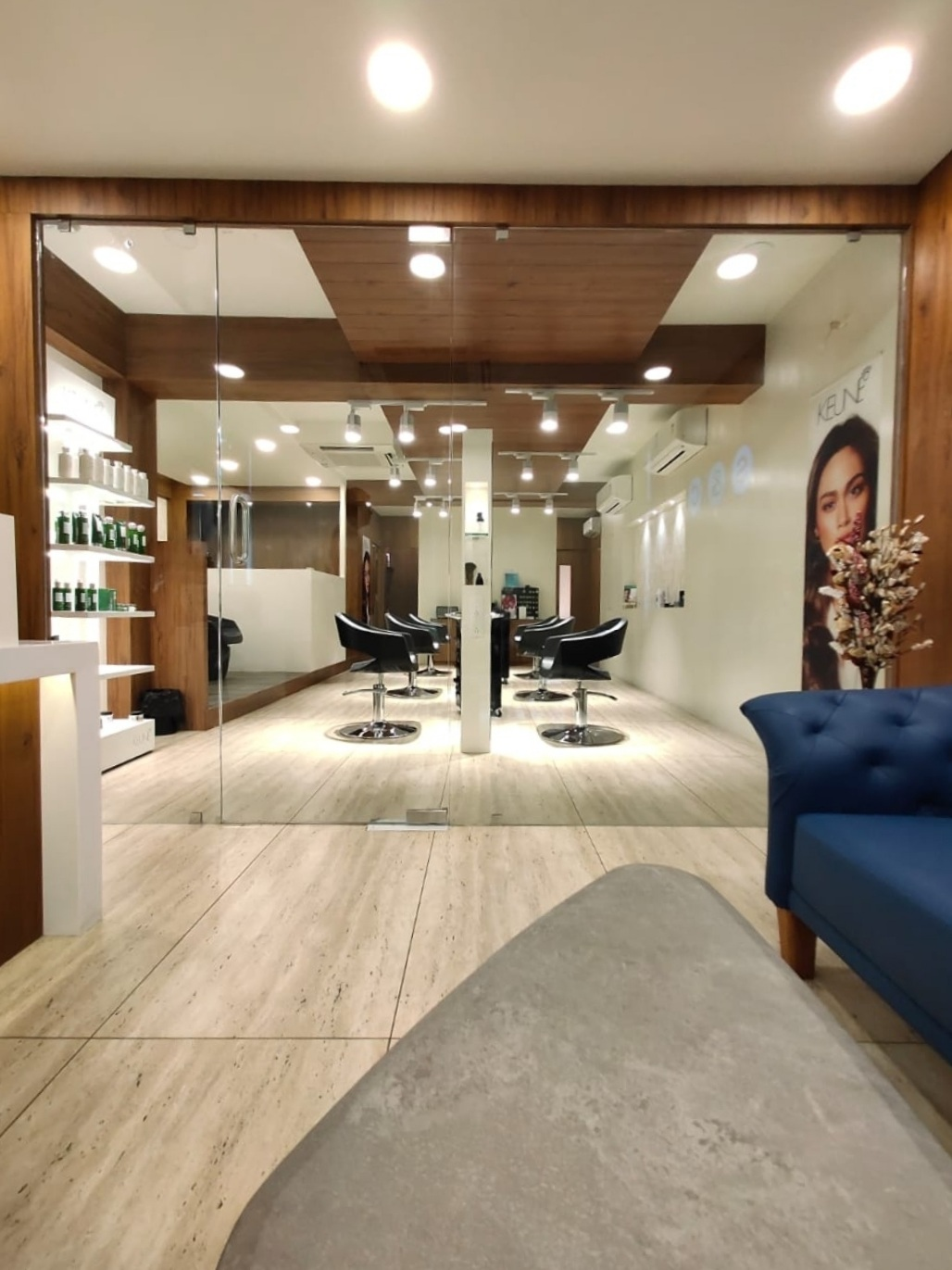 Scissors & Comb salon interior on O.P. Road